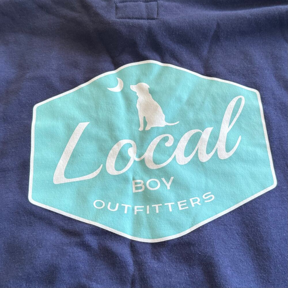 NWT Men's Local Boy Outfitters Fleece Hoodie Navy Blue Teal Back Graphic Size XL - Picture 8 of 10
